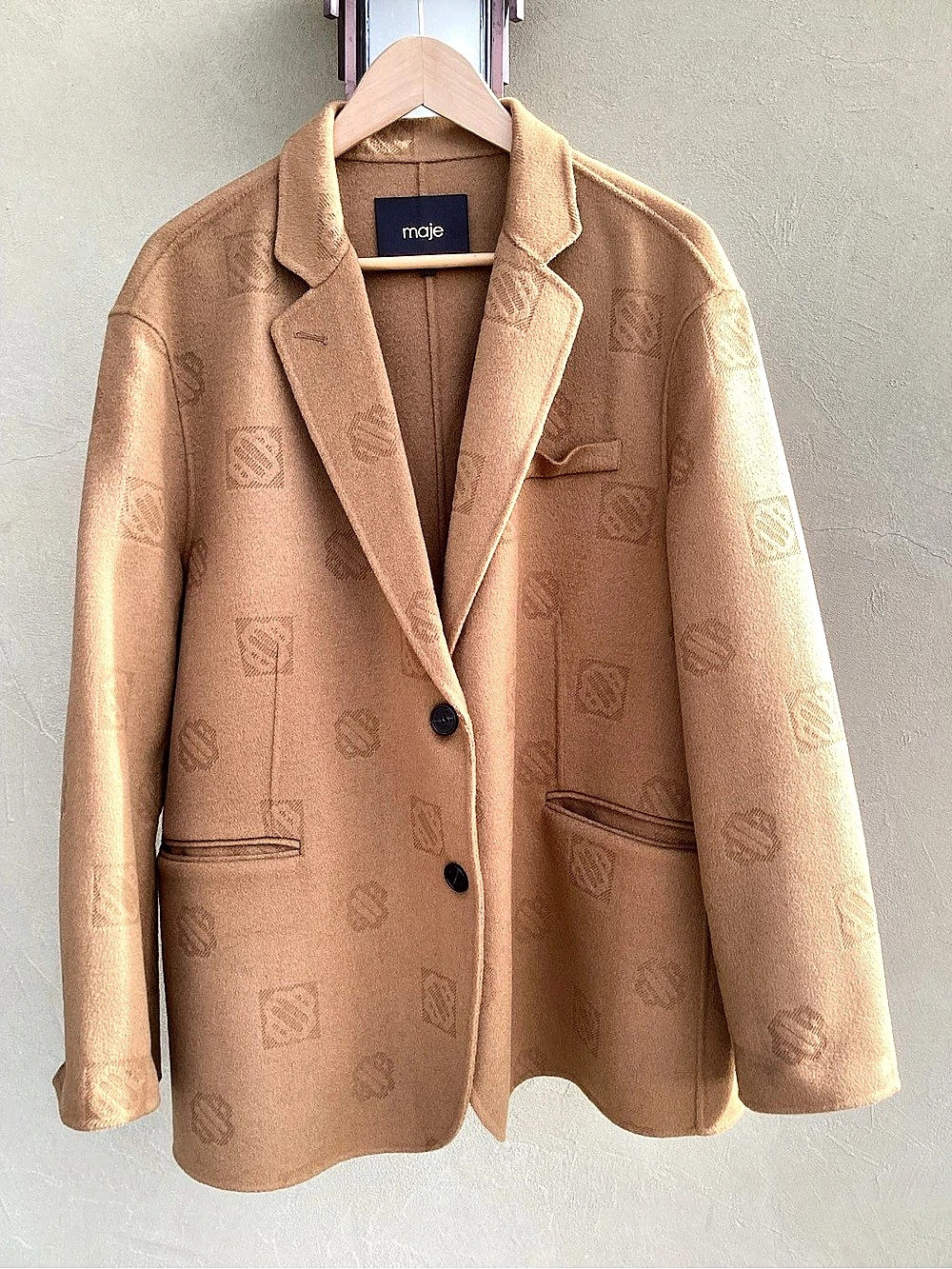 maje Jacquard Blazer in Camel color New with out tags